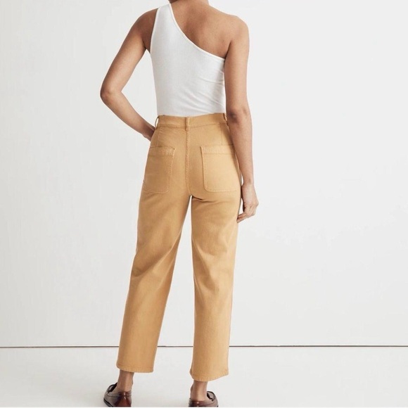 MADEWELL Emmett mustard wide leg high waisted 70s inspo exposed pocket jeans 28T - Picture 3 of 8